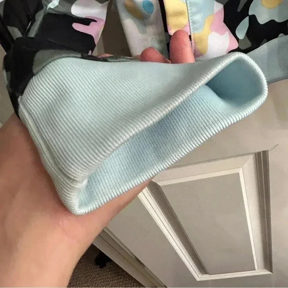 GUC Adidas XL size 16 girls 3-stripe jacket in a fun colorful camo. Athletic - Picture 8 of 16